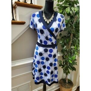 Newyork & Co. Women's Polyester V-Neck Short Sleeve Knee Length Dress Size M